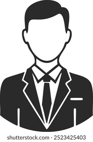 Simple business man icon on whie background