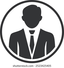 Simple business man icon on whie background