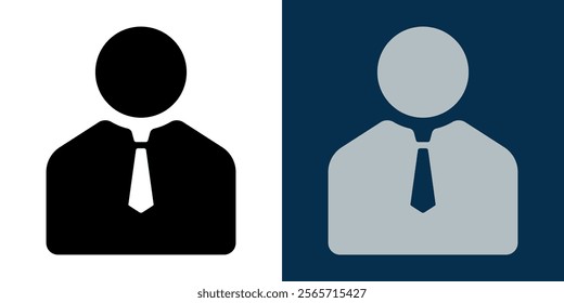 Simple business man icon. Icon of a Man in a Suit with a Tie. Businessman icon symbol