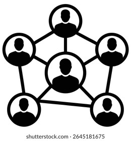 Um simples ícone de reunião de negócios com pessoas sentadas normalmente representa um design minimalista de vários indivíduos sentados em torno de uma mesa, sugerindo colaboração, discussão ou trabalho em equipe. 