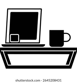 Um simples ícone de reunião de negócios com pessoas sentadas normalmente representa um design minimalista