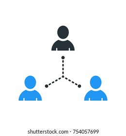 Simple Business Networking Icon in Unique Design Template