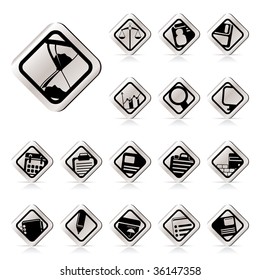 Simple Business and office icons vector icon set