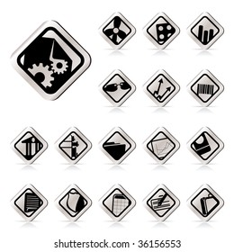 Simple Business and Office Icons - Vector Icon Set