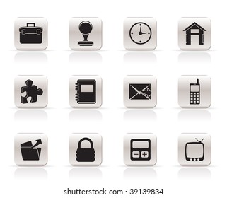 Simple Business and office icons - vector icon set