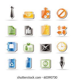 Simple Business and Office Icons - Vector Icon Set