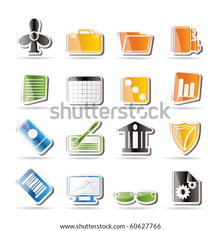 Simple Business and Office Icons - Vector Icon Set 2