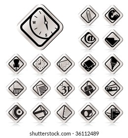 Simple Business and Office tools icons vector icon set 2