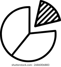 Simple business pie chart illustration for finance, data analysis, presentation, and statistics visualization