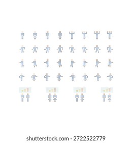 Simple negocio pixel art set 4
