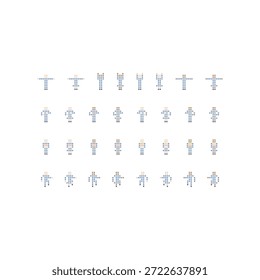 Simple negocio pixel art set 5