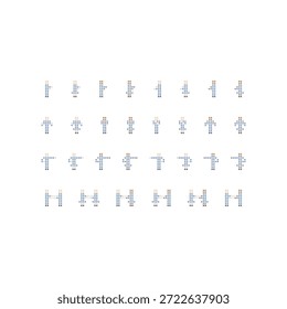 Simple negocio pixel art set 6