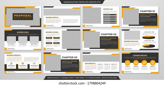 simple business presentation template with minimalist concept and modern style use for business annual report and proposal