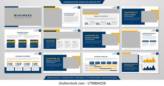 simple business presentation template with minimalist concept and modern style use for business annual report and proposal