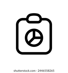 Simple Business Report line icon isolated on a white background
