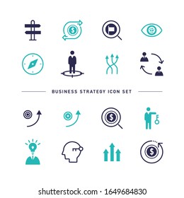 SIMPLE BUSINESS STRATEGY ICON SET