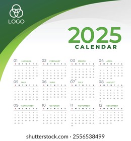 simple business style 2020 calendar design template