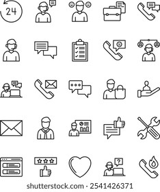 Simple business vector thin line icon bundle set