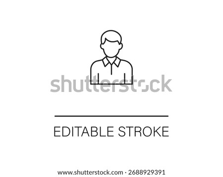 Simple businessman icon with modern editable stroke style for website and app design projects, clean and minimalist, vector format.