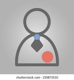 Simple businessman symbol with 2 dots for using in web design, infografics and print document