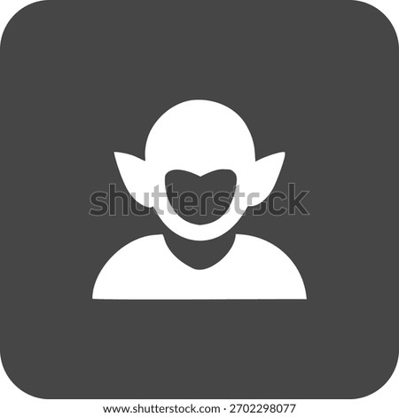 A simple bust icon of a male character or elf, representing a user profile, avatar, or a default person.