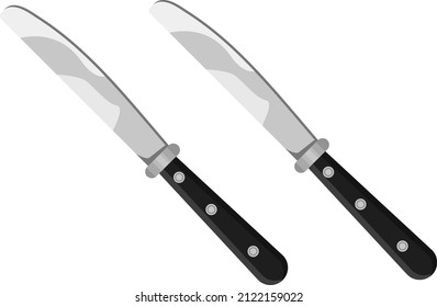 Einfaches Buttermesser, Illustration, Vektorgrafik auf weißem Hintergrund.