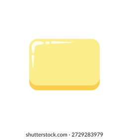 Ilustración vectorial plana de la vista superior de la mantequilla simple aislada en fondo blanco