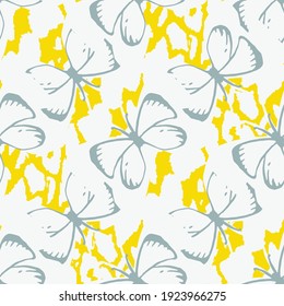 Simple butterflies seamless vector pattern in light colors. Girly surface print design for fabrics, stationery, scrapbook paper, gift wrap, textiles, and packaging.
