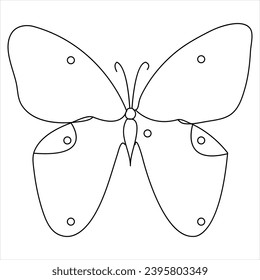 Dibujo de arte de línea simple y continua de mariposa y ilustración vectorial de línea de mariposa simple