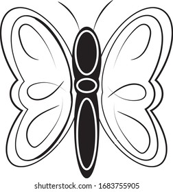 diseño simple de mariposa en blanco y negro