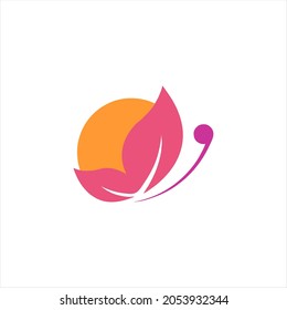 simple butterfly design logo vector