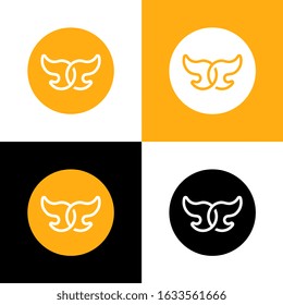 Simple butterfly icon design, on circle background