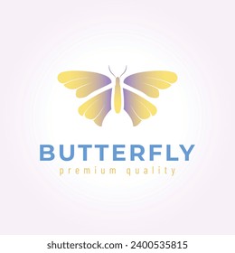 simple butterfly icon logo with torn wings, dragonfly and butterfly design illustration