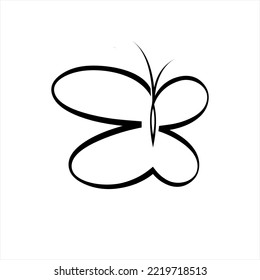 Simple butterfly illustration vector logo design with letter B concept.