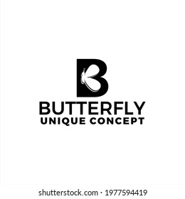 simple butterfly in the letter B