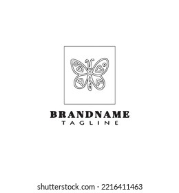 simple butterfly logo cartoon icon design template black modern isolated vector illustration