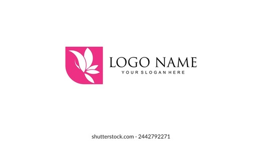 Simple butterfly logo design with unique concept| premium vector