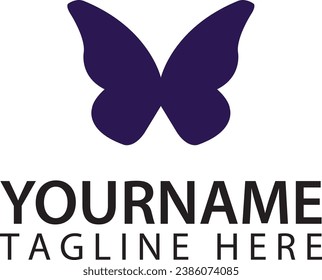 simple butterfly logo designs with dark purple color