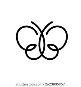 simple butterfly logo. butterfly line art. butterfly flat design isolated on white background.