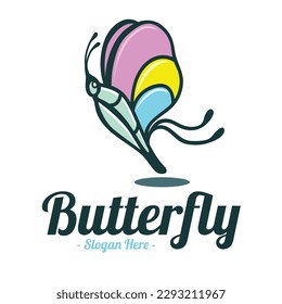 simple butterfly logo vector illustration