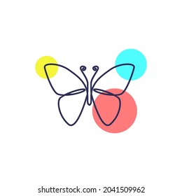 Einfaches Monoline-Logo mit Farbakzent