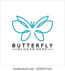 Logo simple de la monolina de la mariposa - Ilustración vectorial