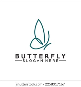 Logo simple de la monolina de la mariposa - Ilustración vectorial