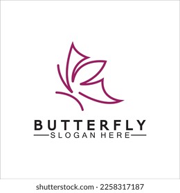 Simple Butterfly monoline logo-Vector illustration