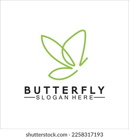 Simple Butterfly monoline logo-Vector illustration
