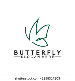 Logo simple de la monolina de la mariposa - Ilustración vectorial