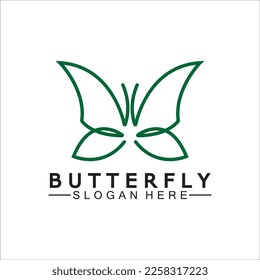 Simple Butterfly monoline logo-Vector illustration