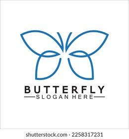 Simple Butterfly monoline logo-Vector illustration