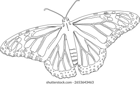 Image de clip simple contour de papillon. Idéal pour les logos, les peintures murales, les cartes de voeux et les projets de nature. Fichier d'Image vectorielle minimaliste haute résolution pour un montage facile.