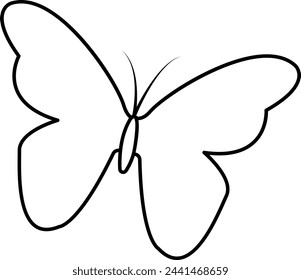 Vector simple de la línea del contorno de la mariposa. Perfecto para varios proyectos de diseño, desde ilustraciones de temática natural hasta elementos decorativos.